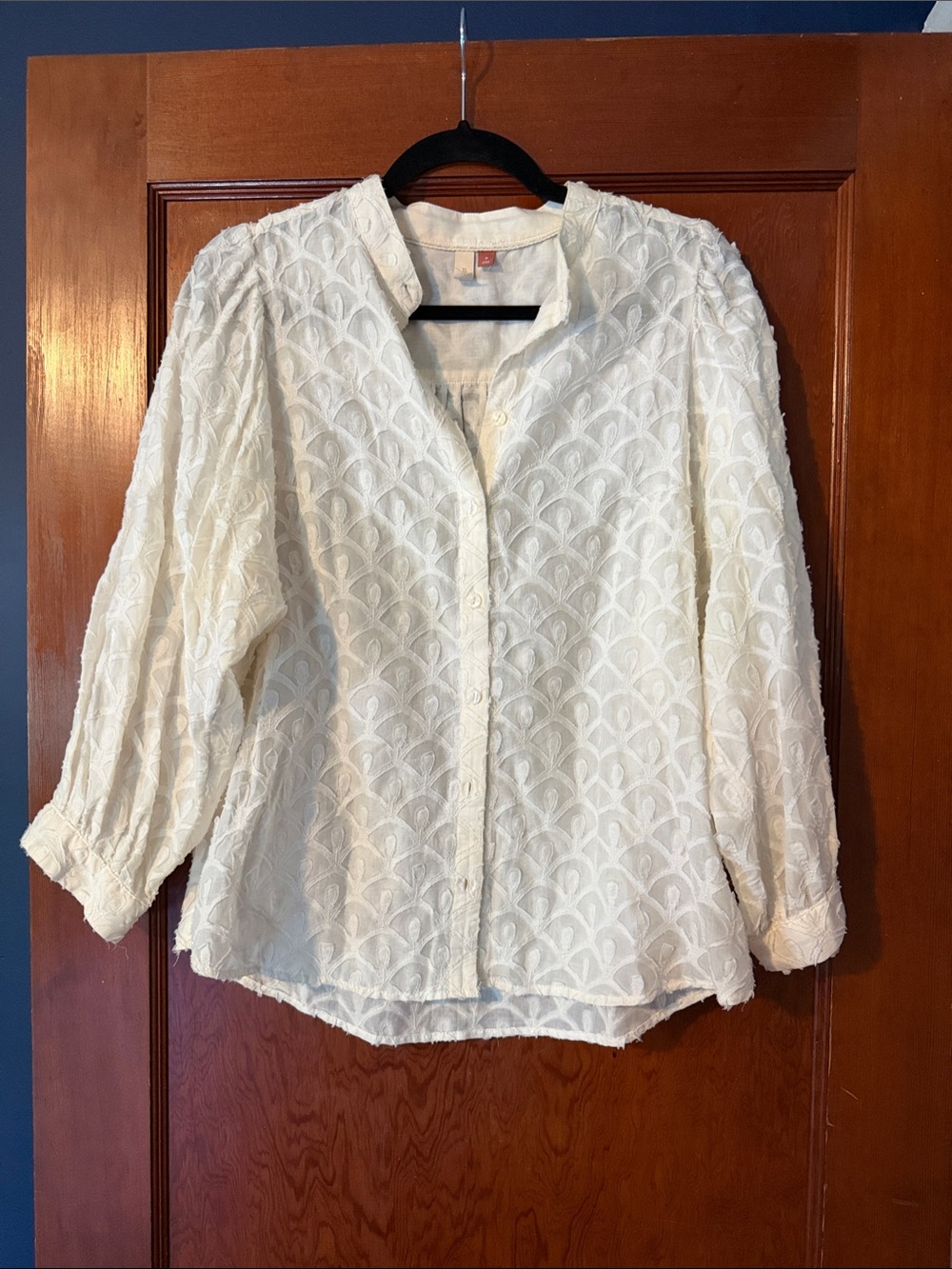 Pilcro White Textured Button-Down Shirt